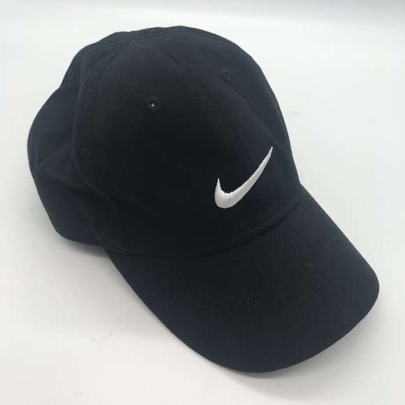NIKE Swoosh Black Baseball Cap Just Do‎ It Hook & Loop Running Child Infant Hat - Picture 2 of 6